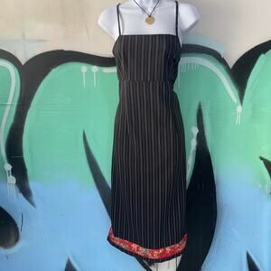 Vintage y2k pinstripe maxi dress